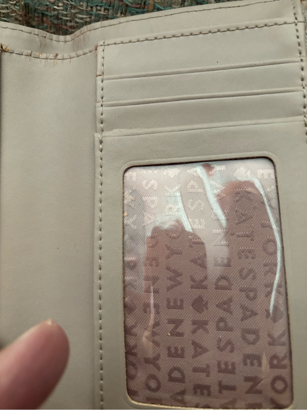 kate spade Pebbled Leather Compact Wallet - Taupe - Picture 2 of 2